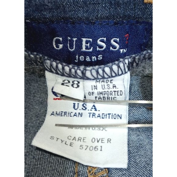 Vintage Guess Jeans Womens Size 28 Made in USA Dark Blue Wash Stretch Denim - Picture 10 of 10
